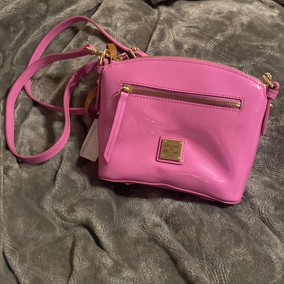 Dooney & Bourke Handbags - Dooney & Bourke Shiny Pink Patent Domed Crossbody Satchel Purse NWT